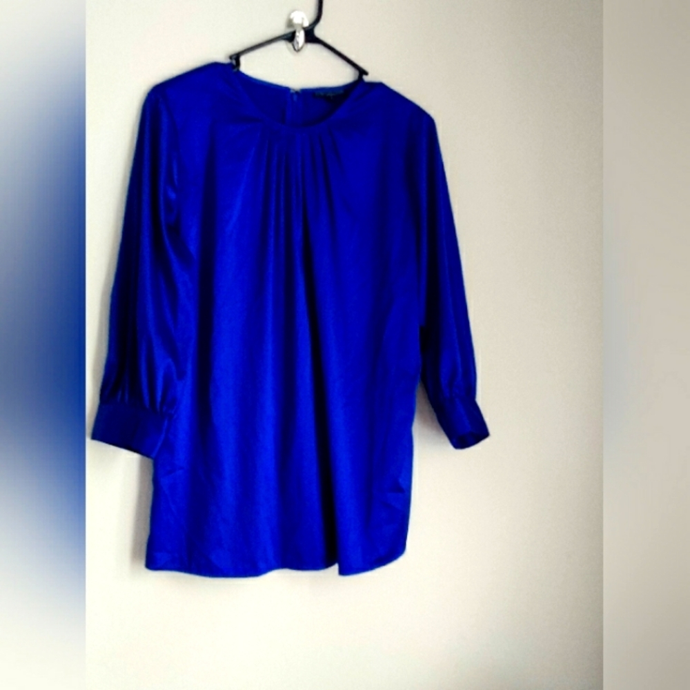Harve Bernard Blouse Women 8 Blue Elegant Career Church Any Occasion Dinner Y2K